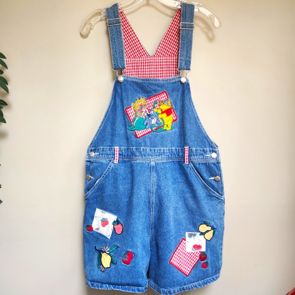 The DISNEY Store Women's Winnie The Pooh Fruit Stand overalls Size M